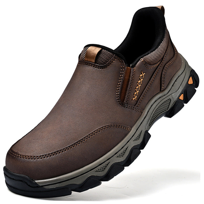 Rubber Wear-resistant Men's Casual Leather Shoes