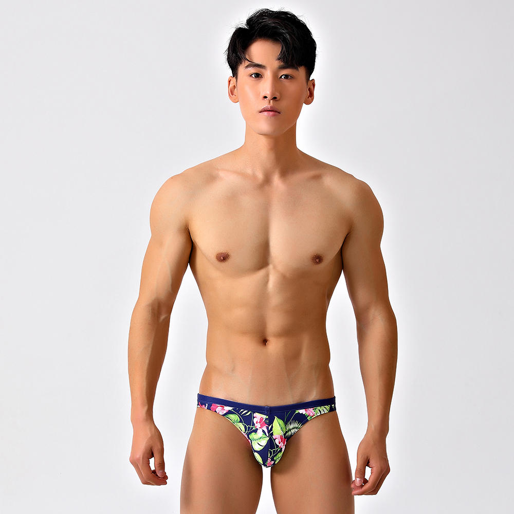 Men's Triangle Low Waist Floral Swimming Trunks