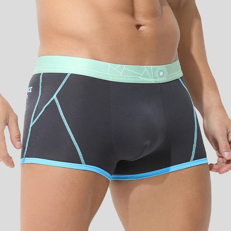 Men's Pure Cotton Comfortable Boxer Briefs With Stripe Print