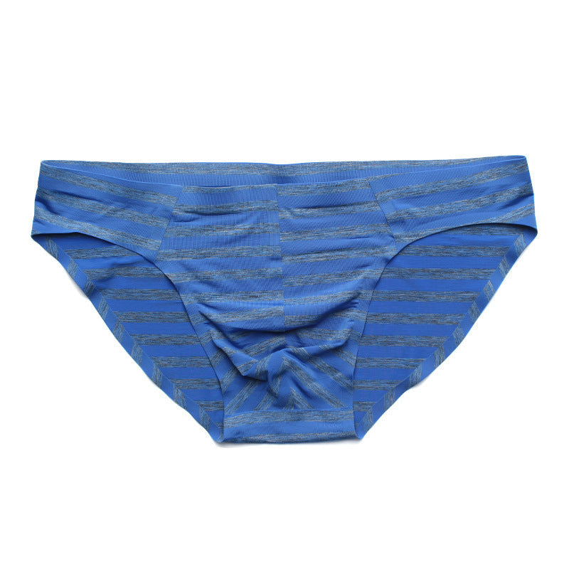 Seamless Men's Underwear Sexy Seamless One-piece Triangle Ice Silk Stripes Low Waist