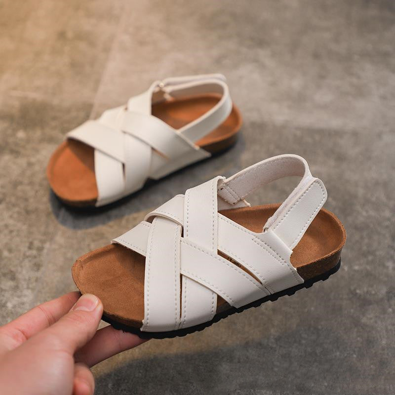 Summer Children's Cork Sandals Non-Slip Boy Shoes