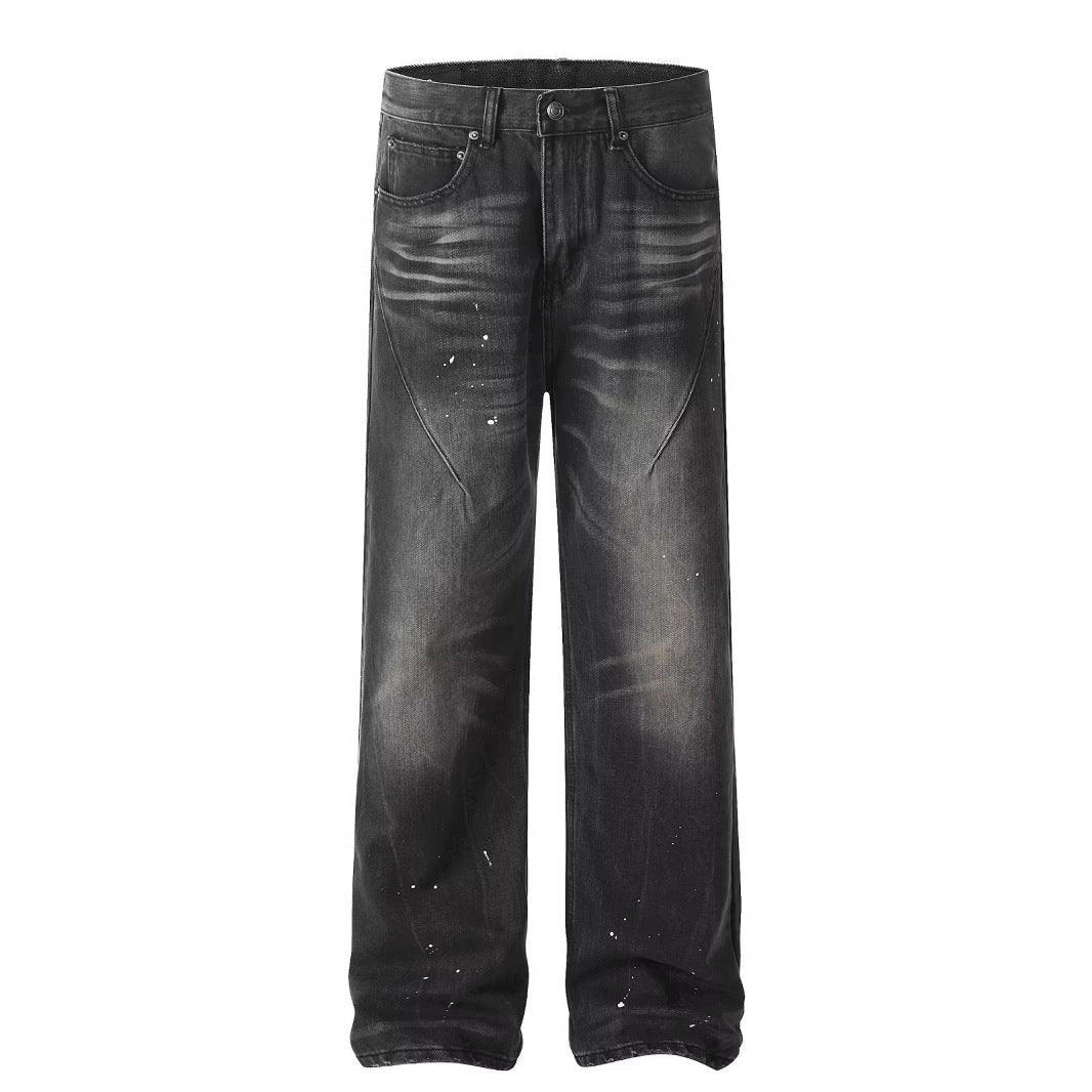 Washed Black Jeans Men's Retro Advanced