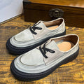 Round Head Genuine Leather Platform Men's Slip-on Leather Shoes