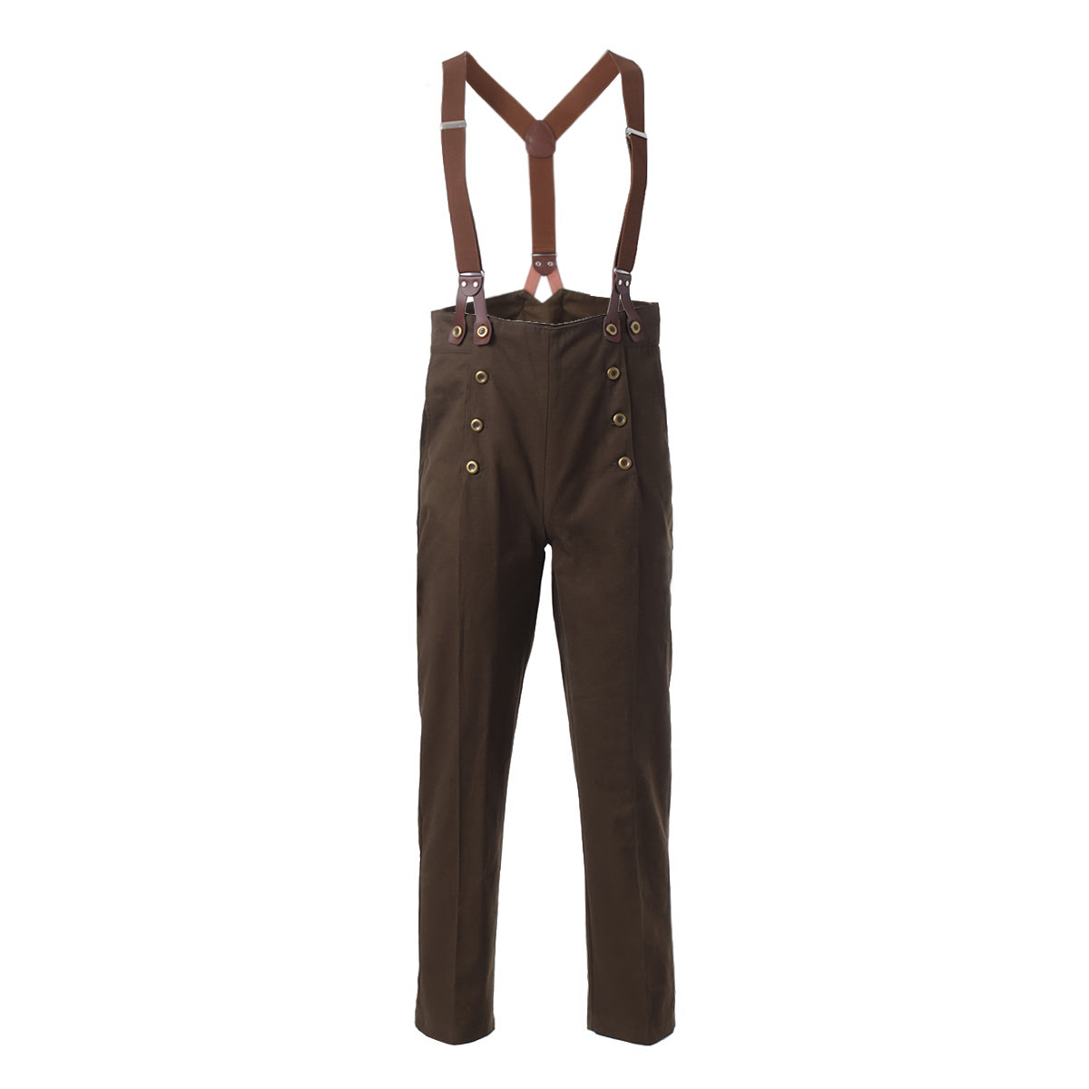 Men's Retro High Waist Double Breasted Casual Straight Pants