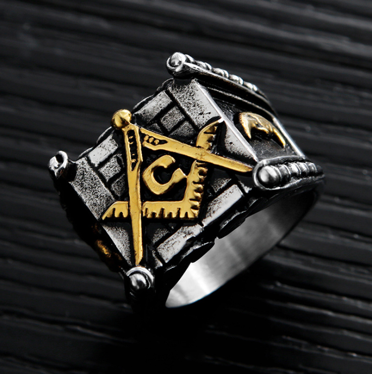 gold sun moon making Punk handmade high polished ring