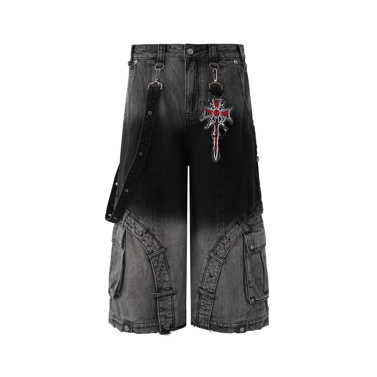 Men's Patchwork Gradient Retro Heavy-duty Washed Jeans