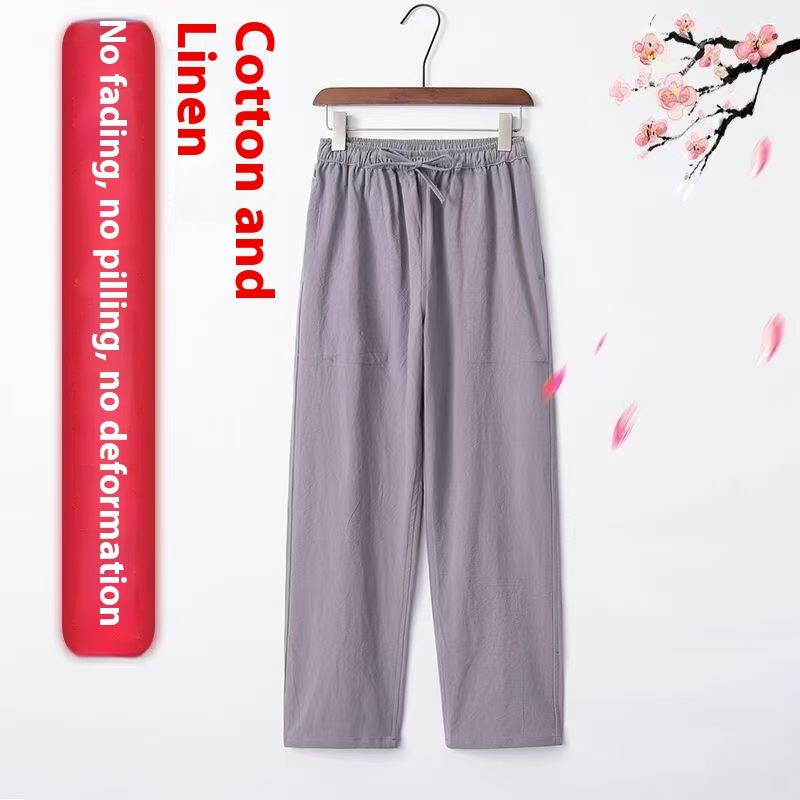 Chinese Linen Men's Loose Retro Straight-leg Pants