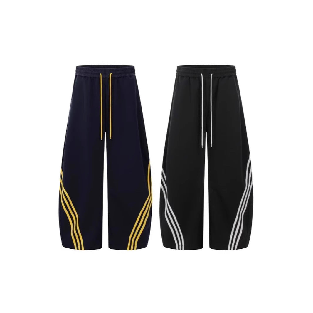 Matching Three Bars Machete Loose-fitting Wide-leg Trousers