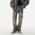 Jeans Washed Loose Casual Straight Trousers