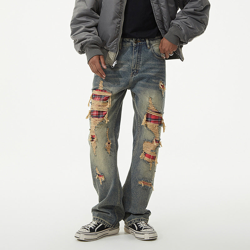 Jeans Washed Loose Casual Straight Trousers