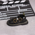 Children's Velcro Soft Soled Sandals With Metal Buttons