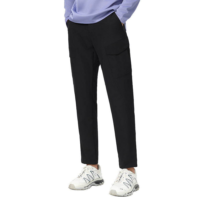 Straight Elastic Wear Resistance Multi-pocket Cargo Pants Men