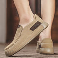 Breathable Hollow Leather Shoes Slip-on Men's Summer Business Casual Shoes