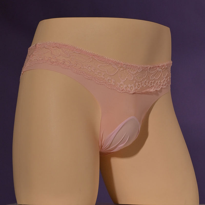 Romantic Lace Men's Briefs Comfortable Breathable Ice Silk Elastic Pants