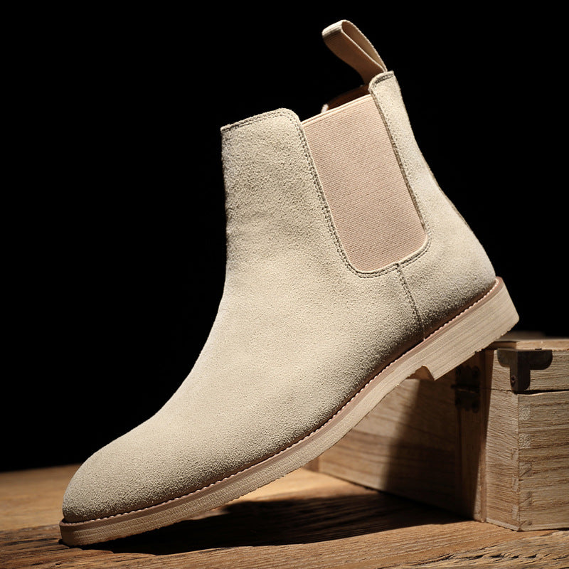 Boots Men's Leather Autumn And Winter Men's Boots Pointed Toe