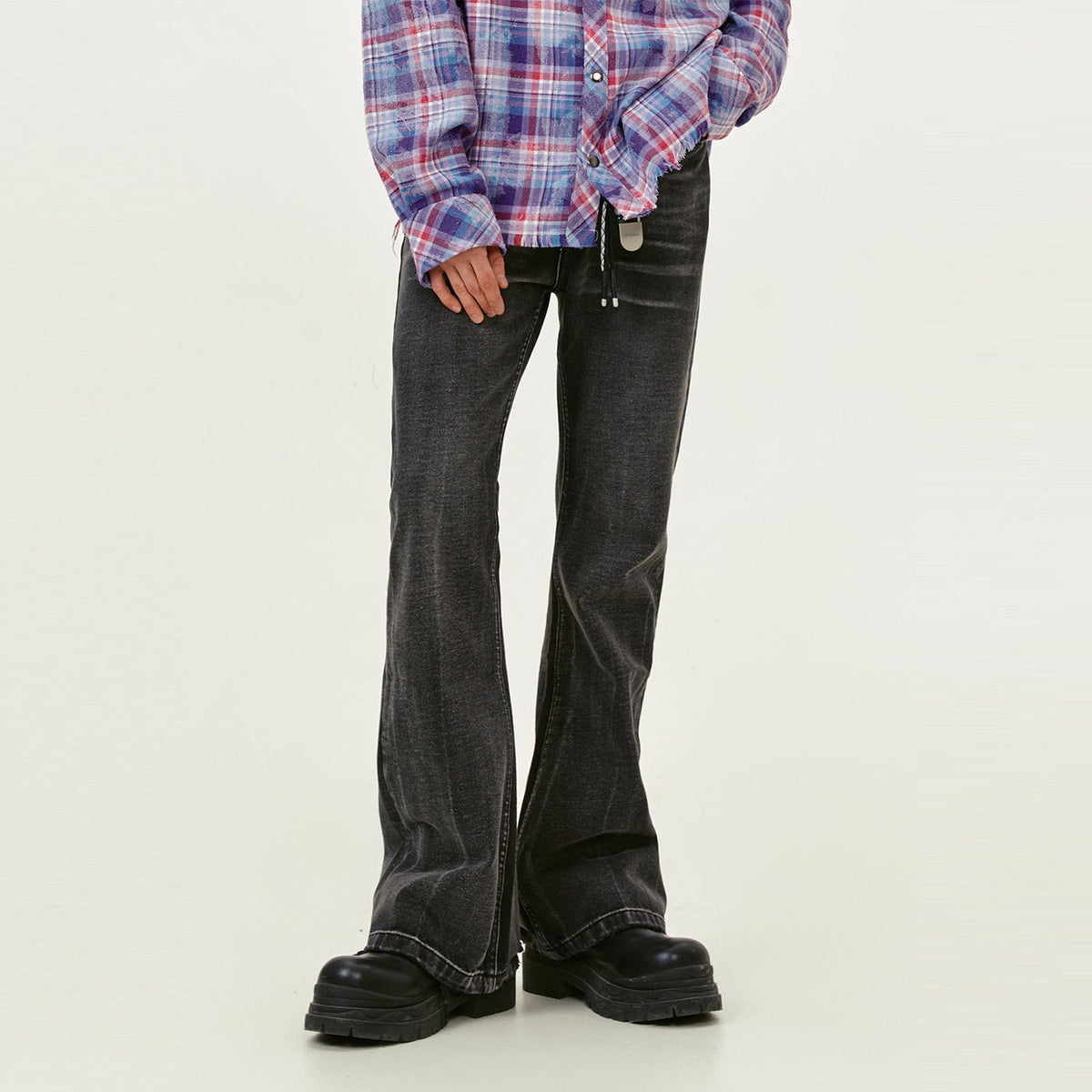 Men's Washed Distressed Cat Jeans