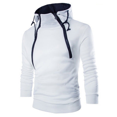 Double Zip Cardigan Contrast Hooded Jacket