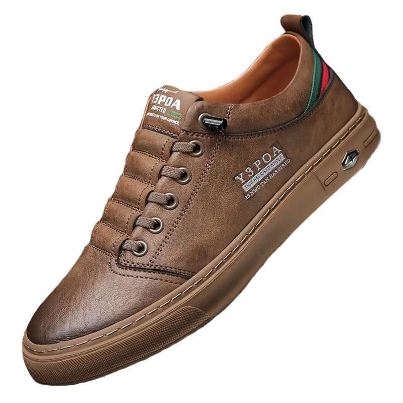 Breathable Soft Bottom White Shoes Casual All-matching Lace-up Men's Sneakers