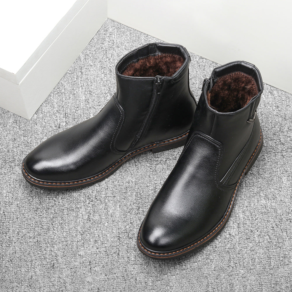 Snow Boots Men's Fleece-lined Warm Splash-proof Water