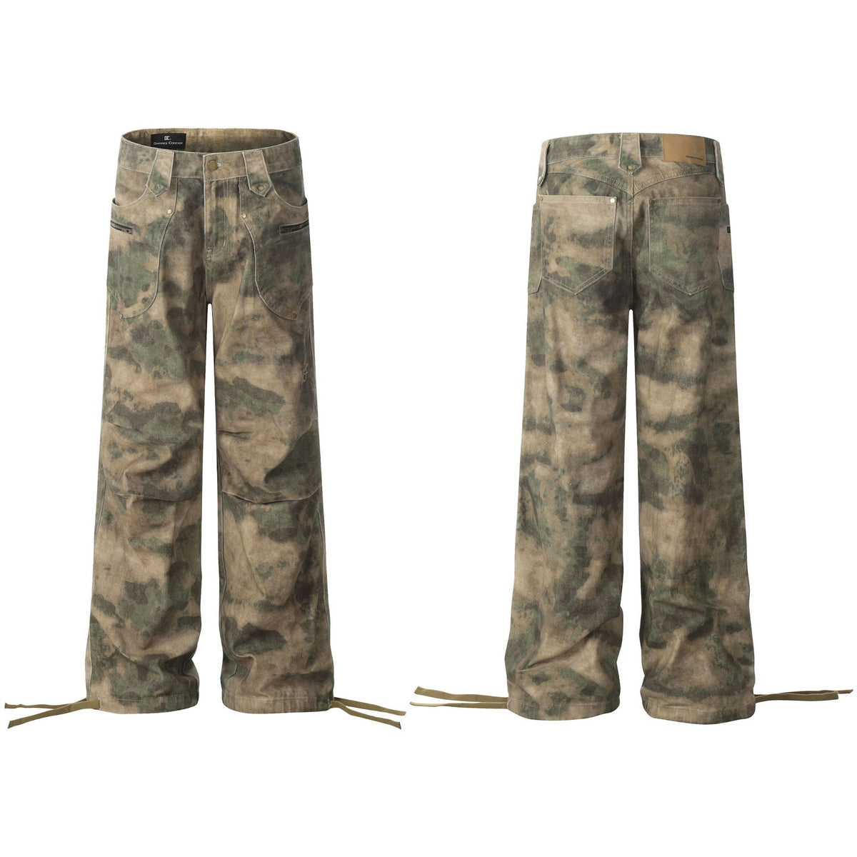 Retro Camouflage Loose Cross-leg Jeans