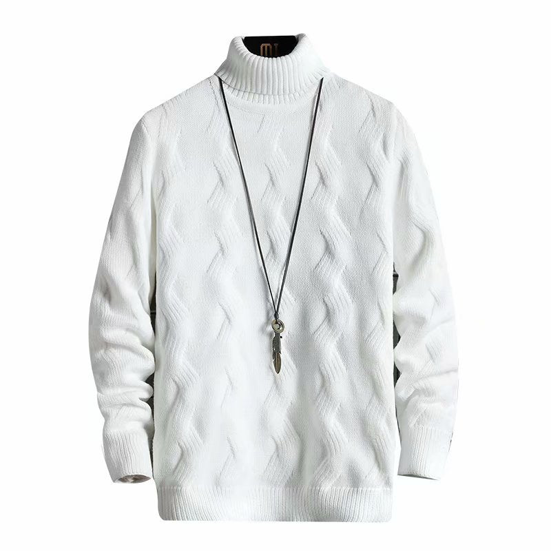 Men's solid color warm base turtleneck sweater