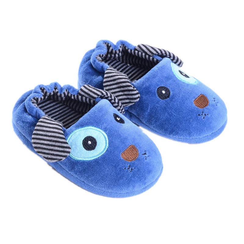 Children's Cartoon Plush Puppy Cotton Slippers
