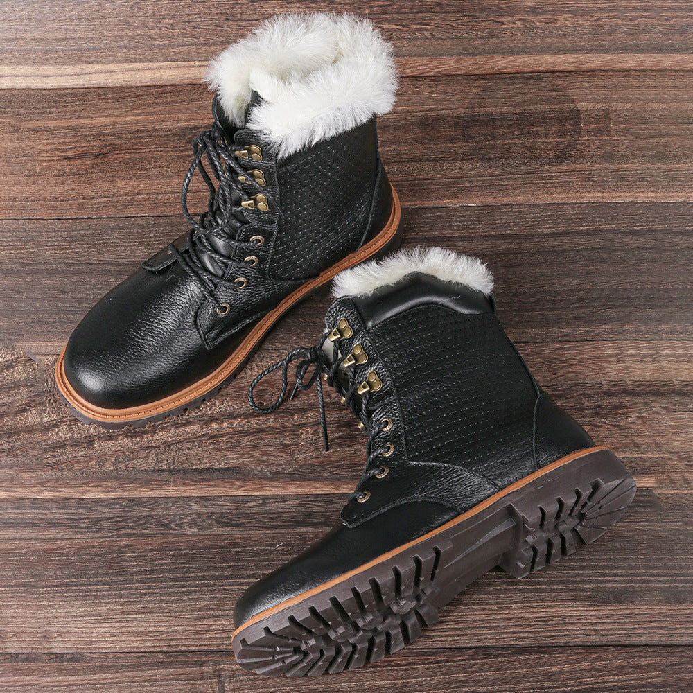 Wool Inner Top Layer Cowhide Upper For Men