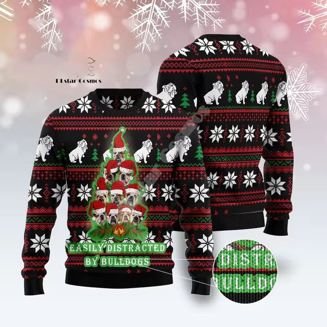 Doodle Nostalgia Winter 3D Digital Print Casual Hoodie