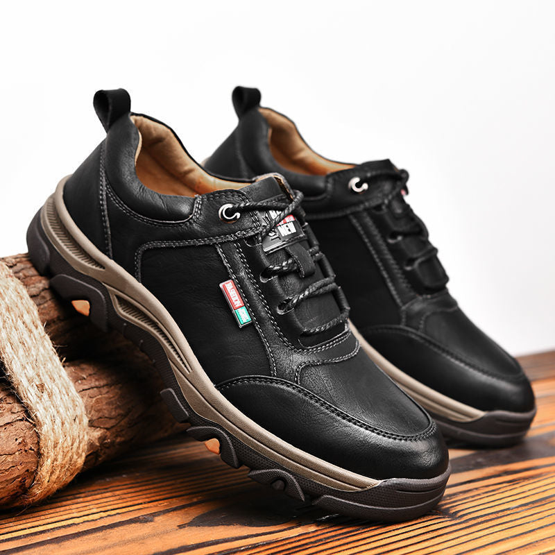 Men's British Style Round Toe Leather Shoes