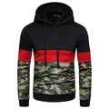 Men's Camouflage Stitching Solid Color Round Neck Sweater