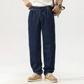 Blue Denim Straight High Waist Jeans For Men