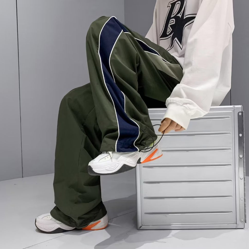American side striped school uniform pants for men spring and autumn