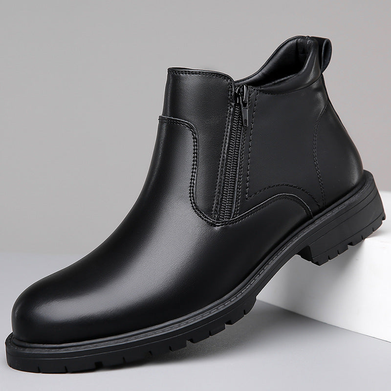 Men's Leather High-top Leather Casual Shoes