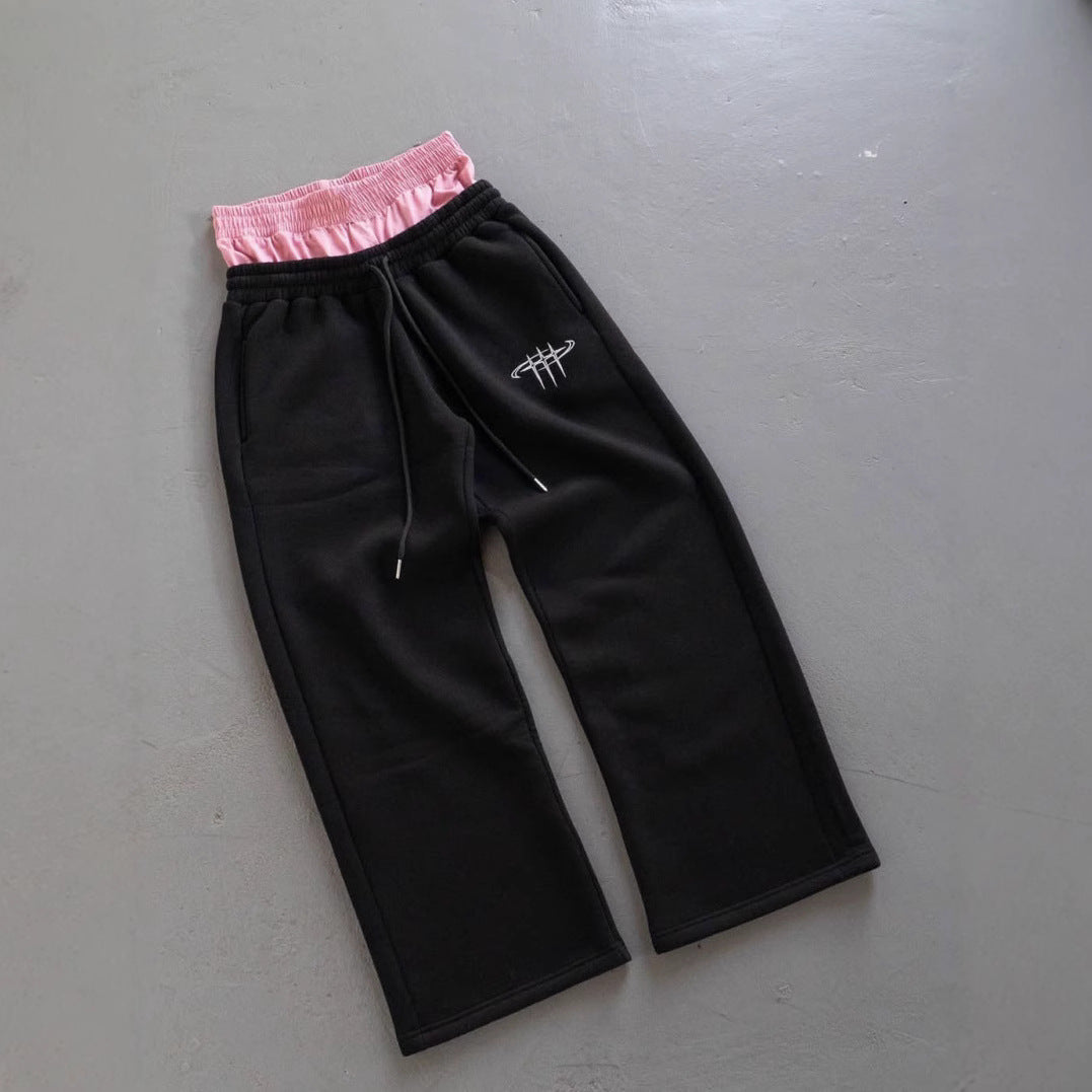 Retro Street Hip Hop Loose Casual Double Waist Pants For Men And Women