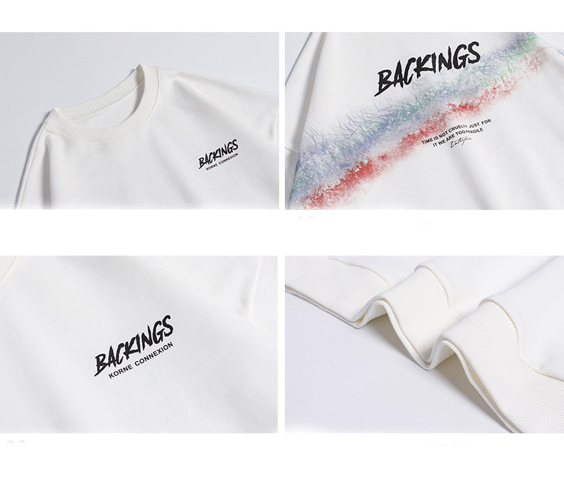 Fashion Simple Rainbow Print Couple Sweatshirt