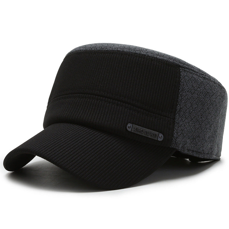 Men's Flat Cap For Autumn And Winter Outdoor Warmth With Ear Protection