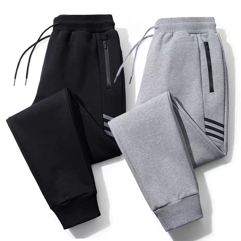 Men's Versatile Straight-leg Casual Cropped Pants Loose With Cuffed Hem