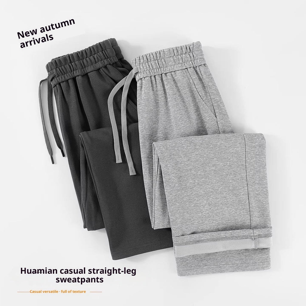High-waisted Casual Straight-leg Pants