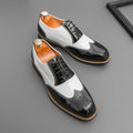 Brogue Plus Size Color Matching Trendy Young Men's Leather Shoes