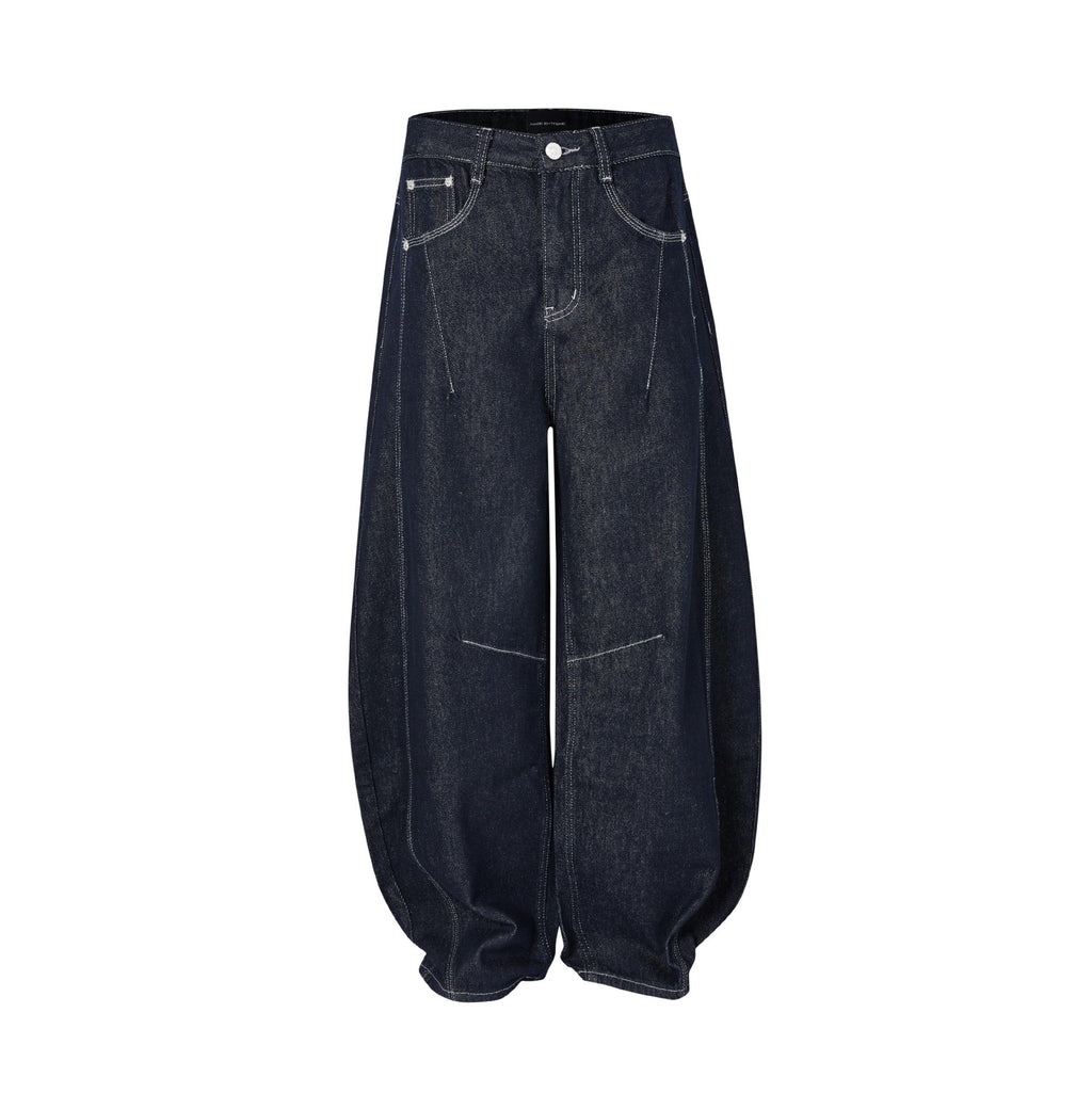 Design Wide Leg Bright Line Primary Color Jeans Trousers For Men And Women