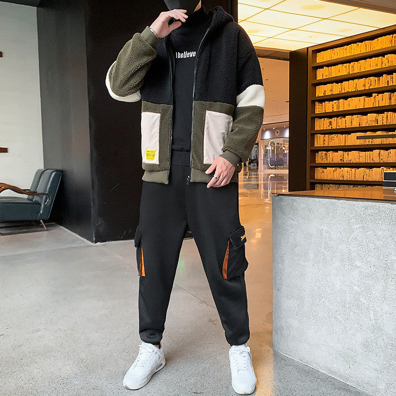 Men's Sweater Korean Style Loose Warm Casual Suit