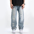 Washed And Frayed Craft Ripped Jeans For Men