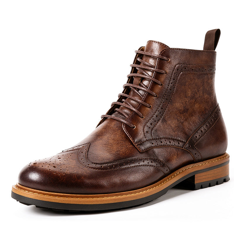 Men's Leather Round Toe Martin Boots