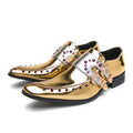 Plus Size High Heel Men's Shoes Metal Rivet
