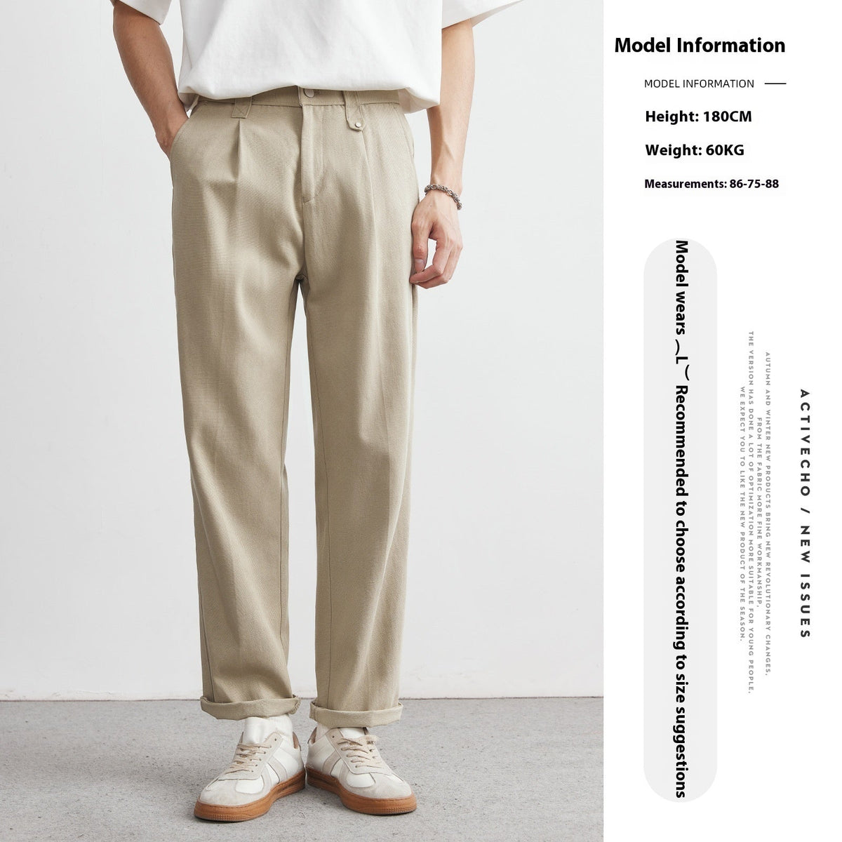 Straight Drooping Casual Pants Men's Loose Suit Pants