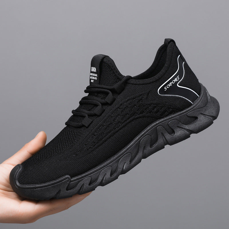 Spring New Breathable Thin Mesh Flyknit Casual Versatile Men's Sneakers