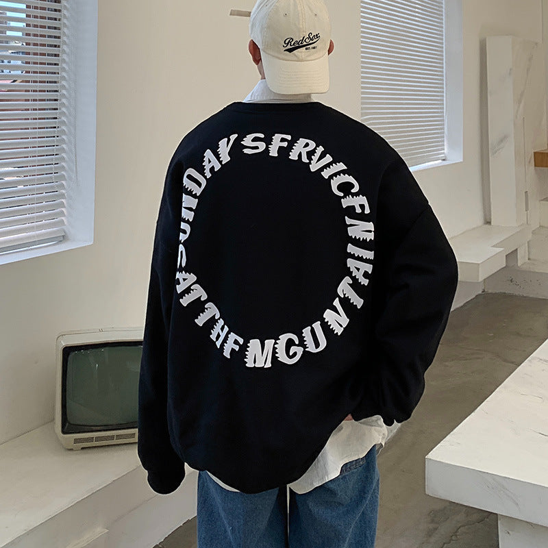 Letter print street crew neck sweatshirt