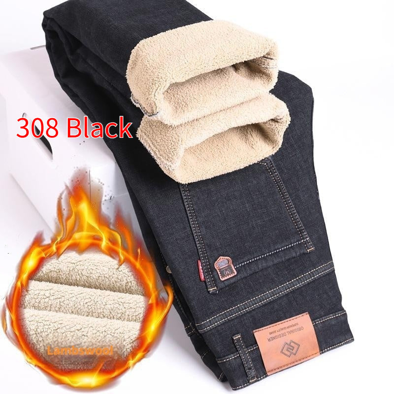 Cashmere Jeans Men's Fleece-lined Thickened