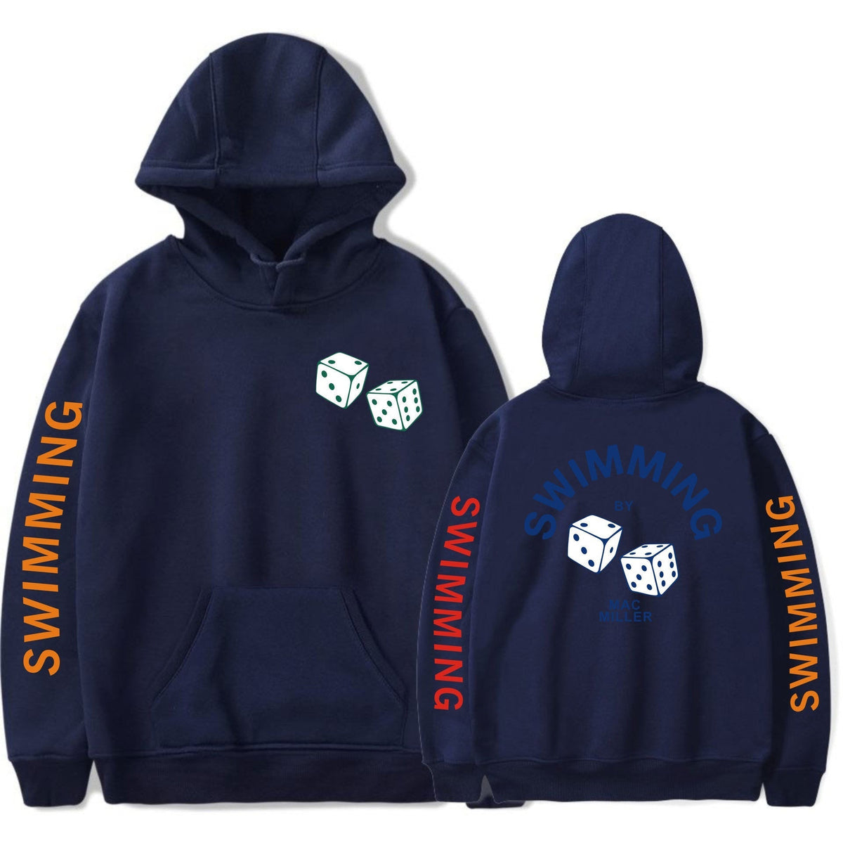 Men's And Women's Hooded Sweatshirt With Dice Print