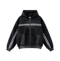 Men's Ribbon Zipper Hooded Sweatshirt
